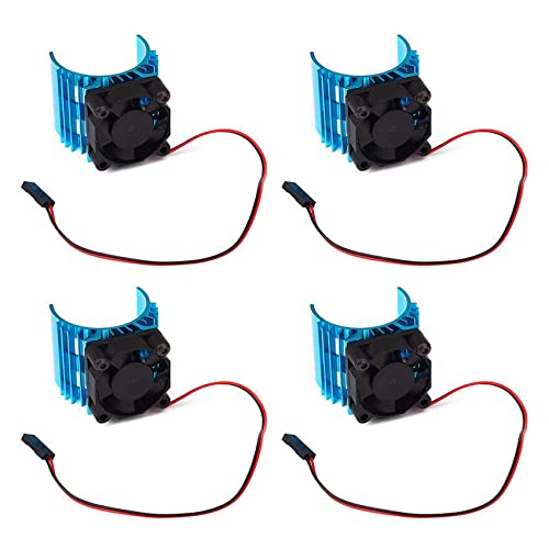 Plawee 4X Metallkühlkörper mit 5V Lüfter für 1/10 RC Car 540 550 3650 Motorgröße von Plawee