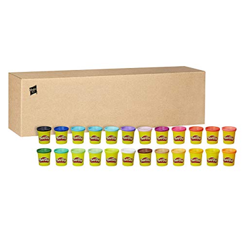 Play-Doh Pack mit 24 x 84g Dosen, Bastel-Set mit bunt gemischter Farbauswahl fördet die Kreativität, exklusiv bei Amazon erhältlich, kreatives für Kinder ab 2 Jahren von Play-Doh