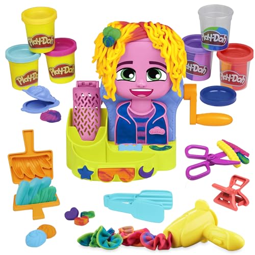 Play-Doh Wilder Friseur Spielset mit 6 Dosen, Rollenspielzeug, kreatives Spielzeug für Mädchen und Jungen ab 3 Jahren – tolles Osterspielzeug für Kinder von Play-Doh