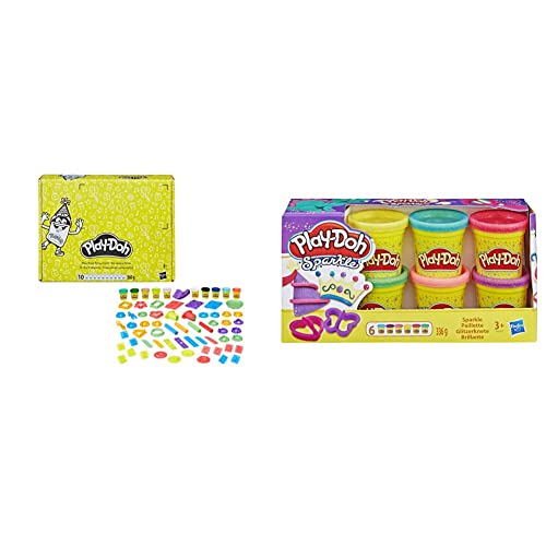 Play-Doh, Große Knetparty, 10 x 560 g & 5417EU9 A5417EU8 Glitzerknete für fantasievolles und kreatives Spielen, Multicolor von Play-Doh