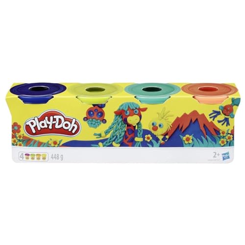 Play-Doh Wild 4er Set, 4 x 112g Dosen Modelliermasse in besonderen Farben, Bastel-Set ideal als Erweiterung zu anderen Sets, kreatives für Kinder ab 3 Jahren von Play-Doh