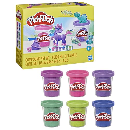 Play-Doh 6er-Pack Funkelknete, zum Kneten und Spielen für Kinder von Play-Doh