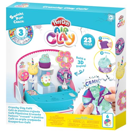 Play-Doh Air Clay, Crunchy Clay Cafe – sensorisch und lehrreich – 3D-Display – 6 Farben – 23 Stück von Play-Doh