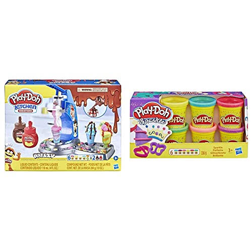 Play-Doh Drizzy Eismaschine mit Toppings, inklusive Drizzle Knete und 6 Farben, Multicolour & Classic Connect 4 Spiel von Play-Doh