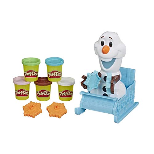 Play-Doh E5375EU4 Die Eiskönigin Schlittenfahrt mit Olaf mit 5 Farben, Knete von Play-Doh