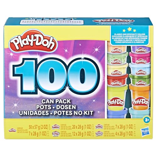 Hasbro Play-Doh F46365L1 Wow 100 Compound Variety Pack Modelliermasse Teigkunst, Mehrfarbig, Small von Play-Doh