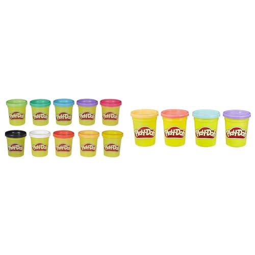 Play-Doh Farbenkiste mit 10 Dosen à 56 g 29413F03 Multicolor & erPack Sweet, tolle Farben für Kinder ab 2 Jahren, 112gDosen von Play-Doh