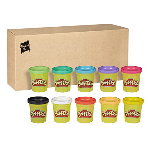 Play-Doh Rainbow Pack 10 x 56g Dosen, hochwertige Knetmasse in 8 fröhlichen Farben, fördert die Feinmotorik und das Gestalten, kreatives Kinder ab 2 Jahren von Play-Doh