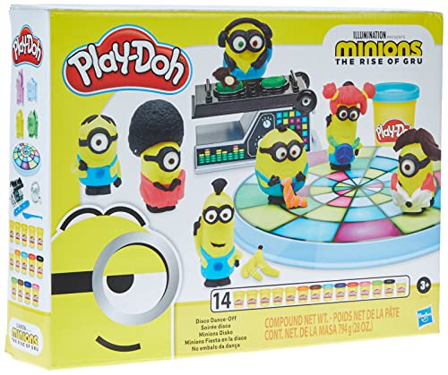Play-Doh Hasbro E8765 Minions – Auf der Suche nach dem Mini-Boss Minions Disko Spielzeug für Kinder ab 3 Jahren mit 14 Farben von Play-Doh