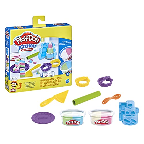 Play-Doh Kitchen Creations Kleine Törtchen Spielset mit 2 Dosen, F4714, Multi von Play-Doh