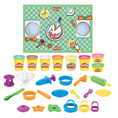 Play-Doh Kitchen Creations Spielset mit Süßigkeitenkuchen, 8 Farben, Spielmatte, über 15 Werkzeuge von Play-Doh