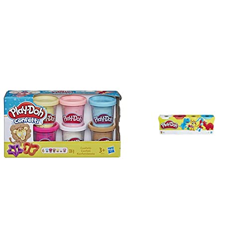 Play-Doh Konfettiknete & Play-Doh 4er Pack WILD, Knete für fantasievolles und kreatives Spielen E4867ES0 Mehrfarbig von Play-Doh