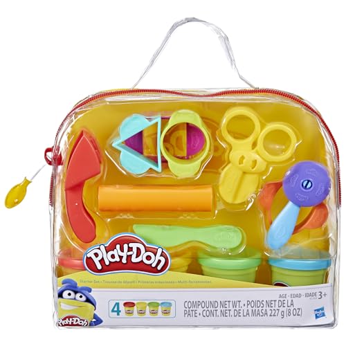 Play-Doh Starter Set, 9 Accessoires, 4 Dosen, Vorschul-Spielzeug von Play-Doh