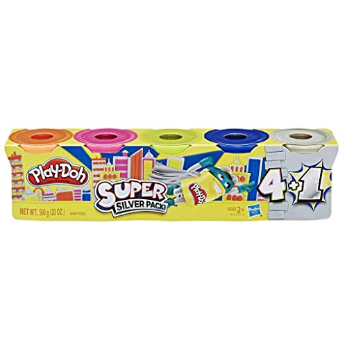 Play-Doh E8144 Packung mit 5 ungiftigen Farben, inklusive 1 Super Gold, 118 g Dosen, Nylon/a von Play-Doh