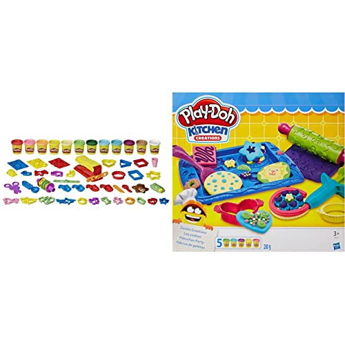 Play-Doh Ultra Knetwerk Bundle Multipack, 47-teiliges Set, 12 Play-Doh Farben (Amazon Exclusive) & Hasbro Play-Doh B0307EU8 - Plätzchen Party Knete, für fantasievolles und kreatives Spielen von Play-Doh