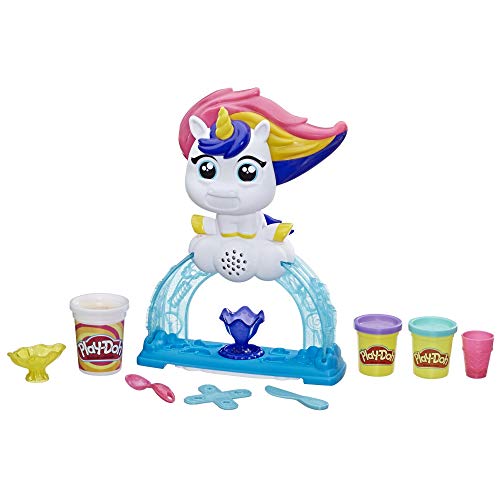 PlayDoh E5376EU5 Buntes Einhorn SofteisSet mit 3 Dosen PlayDoh, darunter eine Dose zweifarbige Strudelknete von Play-Doh