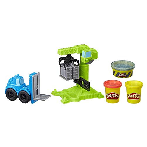 PlayDoh E5400EU5 Kran und Gabelstapler, Knete für fantasievolles und kreatives Spielen von Play-Doh