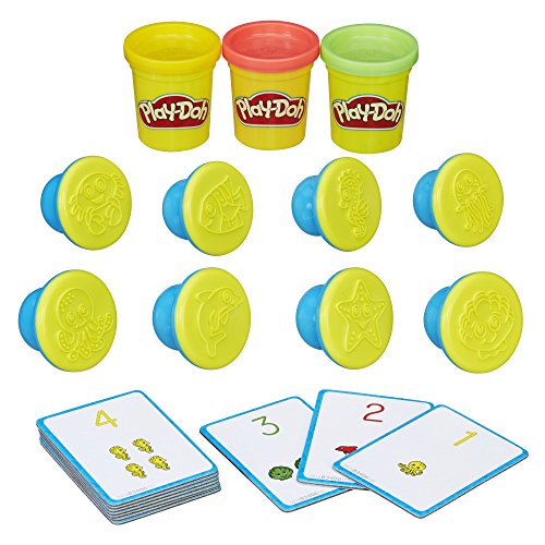 Play-Doh – Modelliermasse: 3 Becher (2oz) Teig (rot, gelb, grün), 8 Stempel, 2 doppelseitige Spiel- und Krabbeldecken, 10 Karten – Kreatives Denken für Kids und Little Kids von Play-Doh