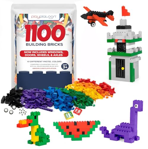 Building Bricks - Pastel Colors - 500 Pieces - Compatible with all Major Brands by Play Platoon von Play Platoon