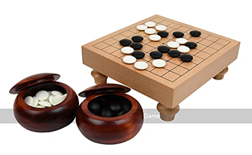 Play Today 9 x 9 Go Table Set with 8mm Stones and Dark Bowls von Play Today