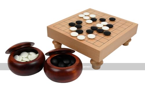 9 x 9 Go Table Set with 8mm Stones and Dark Bowls von Masters Traditional Games