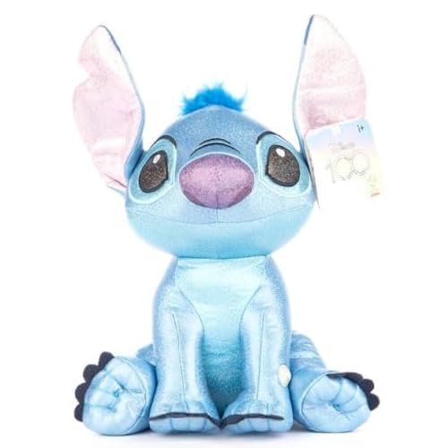 Disney Stitch Glitter Kuscheltier mit Sound - Lilo und Stitch - Farbe Hellblau - Höhe 28 cm von Play by Play