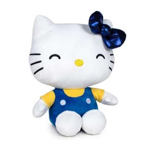 HELLO KITTY Plüschtier zum 50. Jahrestag – weiche Sammelfigur, inspiriert von den Abenteuern der Kitty-Katze – Höhe 16 cm (BLU) von Play by Play