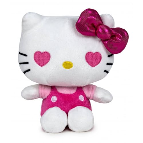 Hello Kitty Plüschfigur zum 50. Jahrestag – weiche Sammelfigur, inspiriert von den Abenteuern der Kitty-Katze – Höhe 16 cm (Rosa) von Play by Play