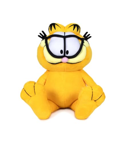 Play by Play Garfield EMOJI CUTE Plüschtier sitzende Katze aus dem Film The Garfield Movie - Höhe 20 cm (16 cm sitzend) (Brille) von Play by Play