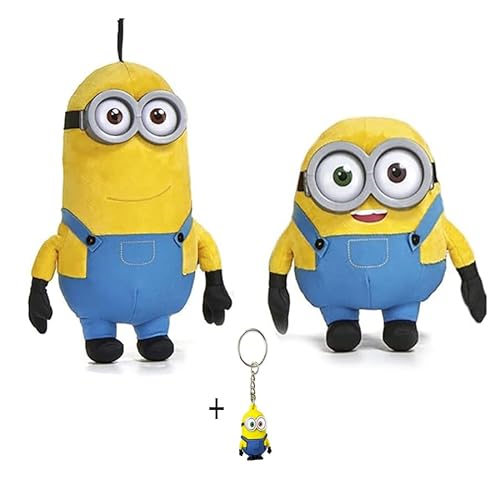 Play by Play Minions Rise of Gru Minions Plüschtier Premium Kuscheltier Neu Auswahl Bob, Otto, Kevin, Stuart, Dave mit PVC Augen Original Lizenz (Kevin + Bob 2er Set) von Play by Play