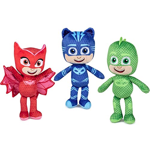 Play by Play PJ Masks - Komplet Set 3 Plüsch 35cm - Pyjamahelden - Catboy Eulette Gecko - Plush offiziell Howlette Gekko von Play by Play