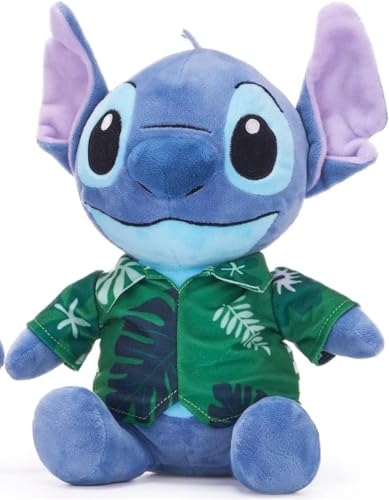 Plush Plüsch Soft Stitch Disney with Sound 30cm, Angel, Leroy, Stitch - 4 Edition zur Auswahl (Stitch mit Hawaihemd(Grün)) von Play by Play