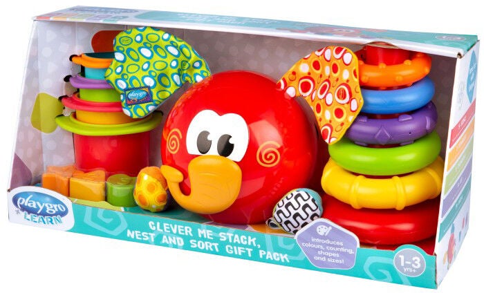 PlayGro Clever Me Stack Sort And Nest Stapelspielzeug, Babyspielzeug von PlayGro