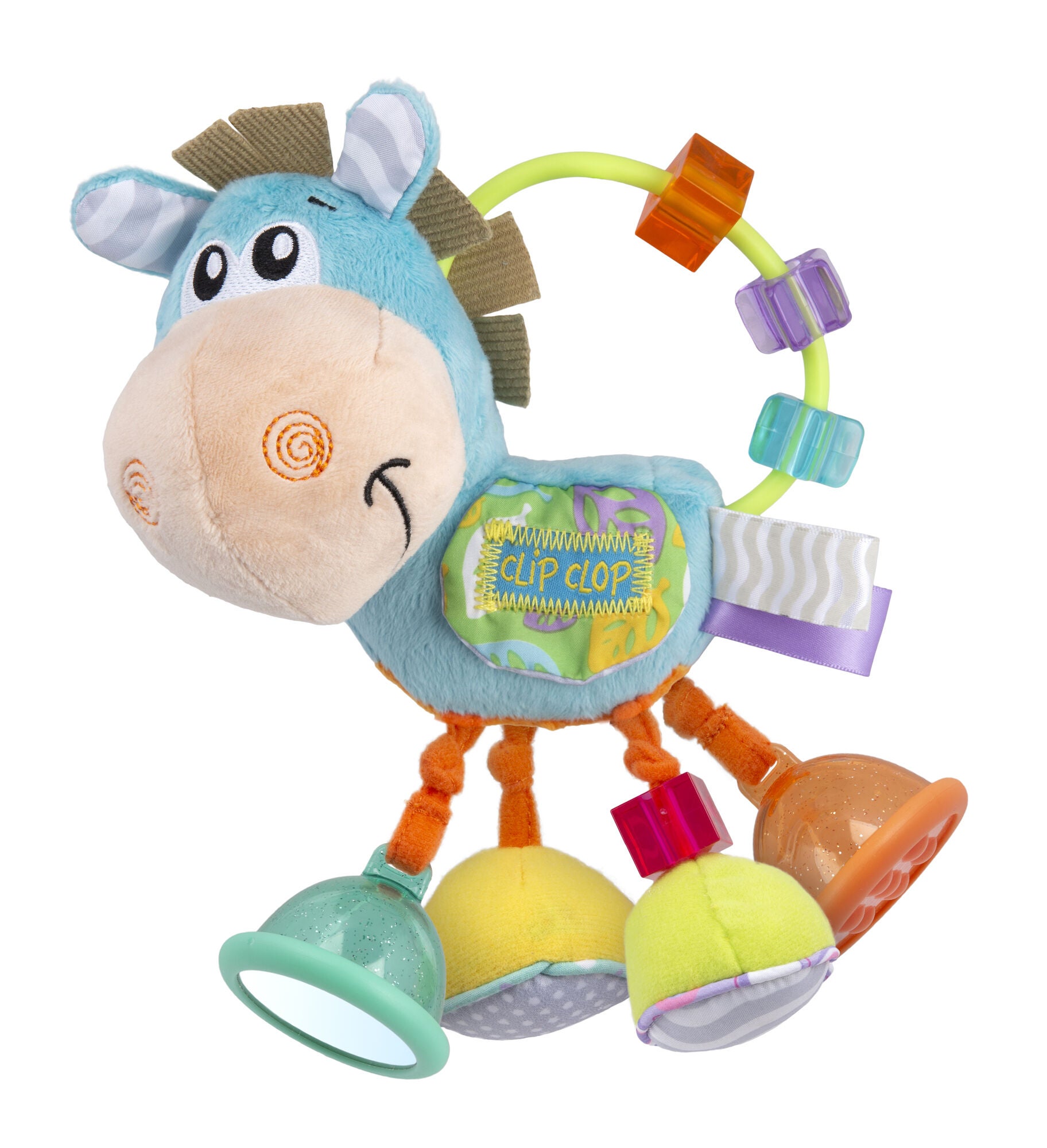 PlayGro Clip Clop Aktivitätsspielzeug Rassel mit Spiegel, Babyspielzeug von PlayGro