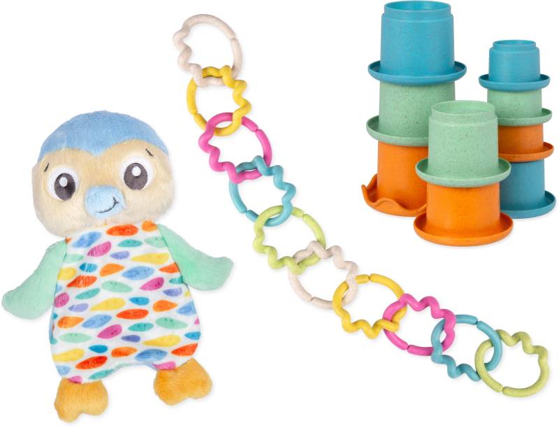 PlayGro Eco Play Activity Geschenkset Pinguin, Babyspielzeug von PlayGro