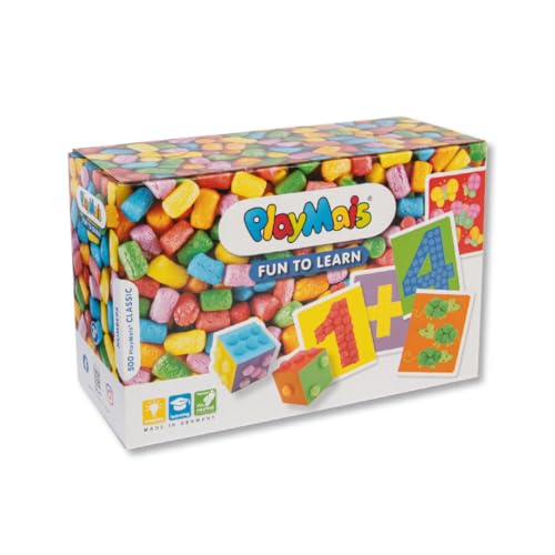 PlayMais FUN TO LEARN Numbers Bastel-Set für Kinder ab 3 Jahren I Motorik-Spielzeug mit 550 Stück & 14 Motiv-Vorlagen zum Basteln I Fördert Kreativität & Feinmotorik I Natürliches Spielzeug von PlayMais