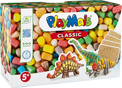 PlayMais FUN to PLAY Dinosaur für Kinder ab 3 Jahren | Motorik-Spielzeug mit 550 Stück, Vorlagen & Anleitung | Natürliches Spielzeug | Fördert Kreativität & Feinmotorik von PlayMais