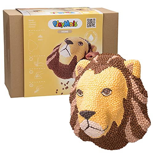 PlayMais MOSAIC HOME Lion Wand-Dekoration zum Basteln | für Kinder ab 5 Jahren | 3D Löwenkopf aus 9000 Stück | Wanddeko fürs Kinderzimmer | Fördert Kreativität & Feinmotorik von PlayMais