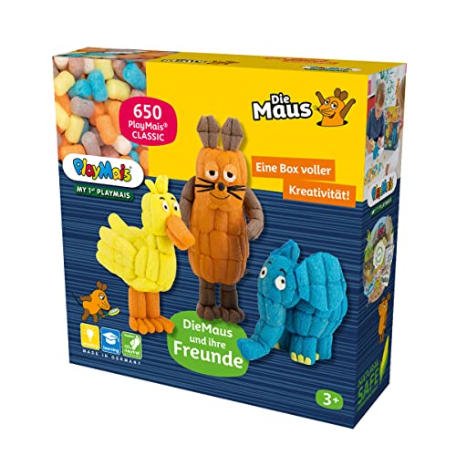 PlayMais BASIC My 1st DieMaus Bastelset für Kinder ab 3 Jahren I Motorik-Spielzeug mit 650 Stück, Zubehör & Anleitung I Natürliches Spielzeug I Fördert Kreativität & Feinmotorik… von PlayMais