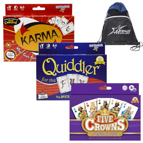 PlayMonster Kartenspiele 3er Set: Karma, Quiddler, Fünf Kronen von PlayMonster