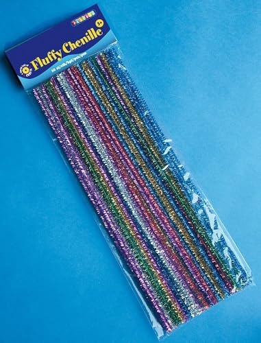 Playbox PBX2470003 2470003 Chenille-Set, 50 Stück, Farbiger Glitzer, Länge 30 cm, Durchmesser 0,7 cm von Playbox