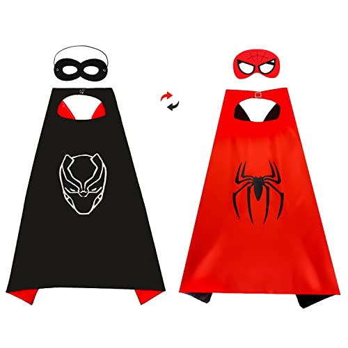 Playcrate Superhelden-Kostüm – Kinderhelden-Kostüm doppelseitiger Umhang und 2 Masken im Lieferumfang enthalten – Fancy Dress Up Geburtstagsparty Cosplay für Mädchen und Jungen Playcrate Superhelden-Kostüm – Kinderhelden-Kostüm doppelseitiger Umhang und 2 Masken im Lieferumfang enthalten – Fancy Dress Up Geburtstagsparty Cosplay für Mädchen und Jungen von Playcrate