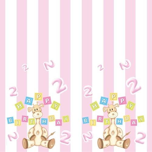 2. Geburtstag Mädchen Giraffe Tischdecke Partygeschirr Partydeko rosa Einweggeschirr Kindergeburtstag von Playflip