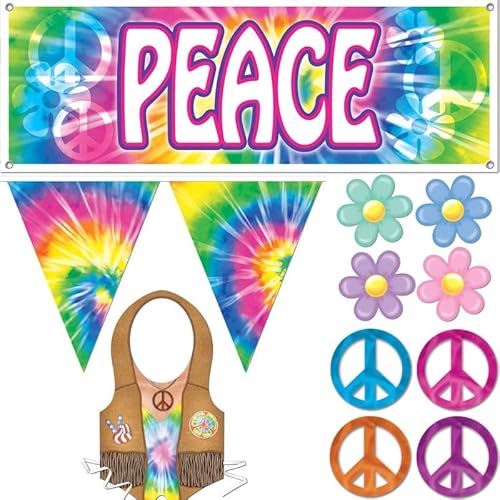 60er Jahre Party Hippie Motto Party Peace Dekoration Deko von Playflip