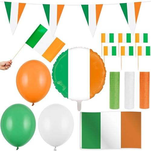 Irland Party Deko Set 96 TLG. Partyset Partydeko Fussball EM WM St Patrick's Day von Playflip