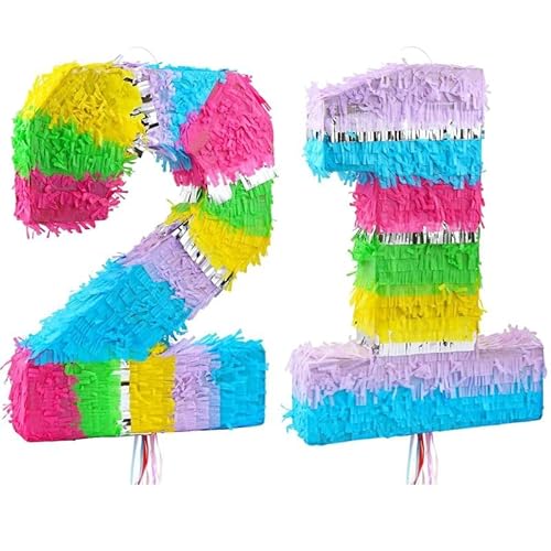 Pinata Zahl 21 bunt pastell 21. Geburtstag von Playflip