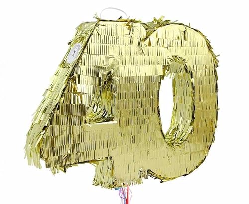 Pinata Zahl 40 gold metallic 40. Geburtstag Party Spiel von Playflip