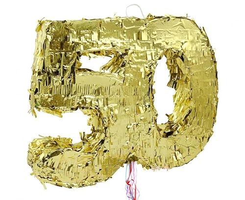 Pinata Zahl 50 Gold metallic 50. Geburtstag Party Spiel von Playflip