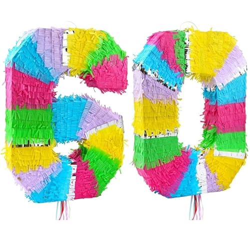 Pinata Zahl 60 bunt pastell 60. Geburtstag von Playflip
