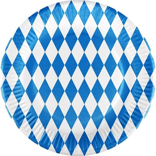 Playflip 200 Teller Oktoberfest Bayern mit Bio Beschichtung Pappteller 23 cm von Playflip